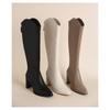 Winter Fluweel Hoge Hakken Hoge Laarzen voor Dames