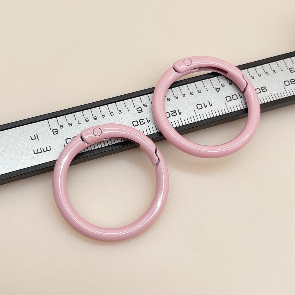 33mm Colorful Coil Spring Snap Buckle Luggage Bag Doll Keychain Ring Ornament