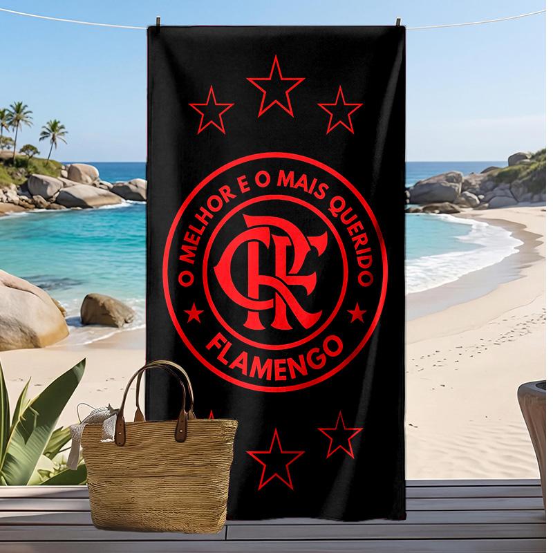 Flamengo Aufdruck Strandtuch Schnelltrocknend Weiches Handtuch Tragbar Große Rechteckige Stranddecke für Reisen Schwimmbad