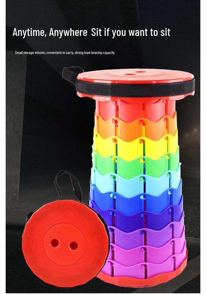 Ultra-light Portable Rainbow Retractable Fishing Chair/Stool for Outdoor & Tourism