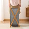 Solid Wood Foldable Laundry Hamper: Large, Durable Storage Basket for Clothes in Laundry Room or Bathroom.