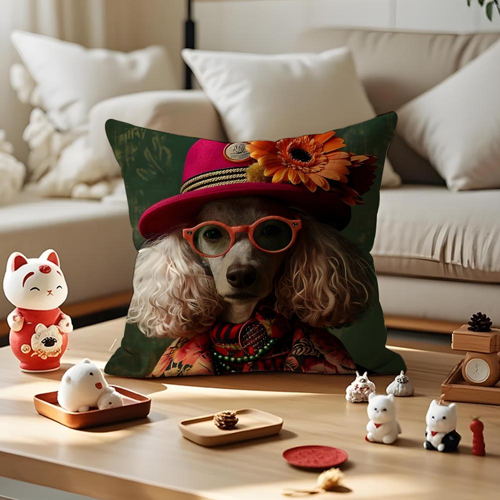 Maximalist Eclectic Animal Cushion Cover Silky Short Plush with Invisible Zipper Dustproof Sofa Pillow Cover for Home Decor