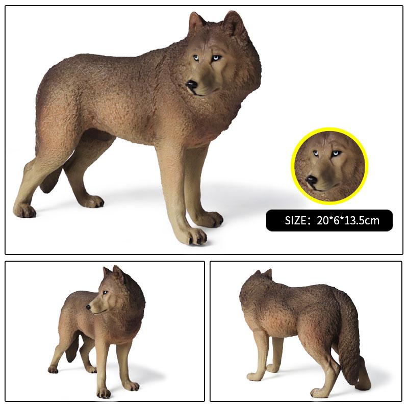 Oenux Big Size Savage Wild Beast Animals Wolf Wolves Model Action Figures Collection Solid PVC High Quality Home decor Toy Gift