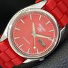 VINTAGE SEIKO 5 AUTOMATIC 7009A JAPAN MENS RED COLOR DIAL WATCH A701578-5 R206b-a701578