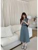 2026 Spring/Summer Women's Retro Sleeveless Denim Dress with Belt