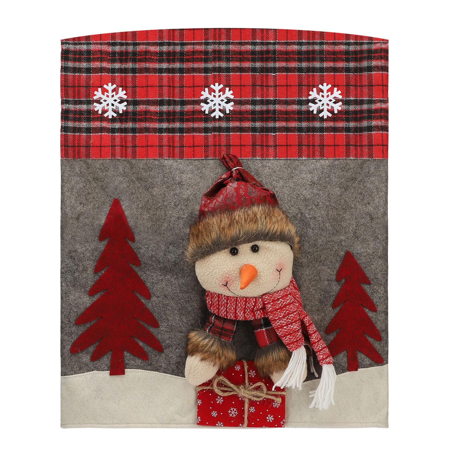 

Xmas Chair Cover Dining Room Chair Seat Back Cover Removable Reusable Festival Decoration Type 2