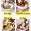 Lielas ietilpības nerūsējošā tērauda salātu bļodas japāņu metāla augļu ramen nūdeļu gatavošanas bļoda ar mērogiem galda piederumiem virtuves piederumiem