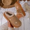 Fashion Cotton Sequin Platform Outside Cute Home Round Toe Slippers