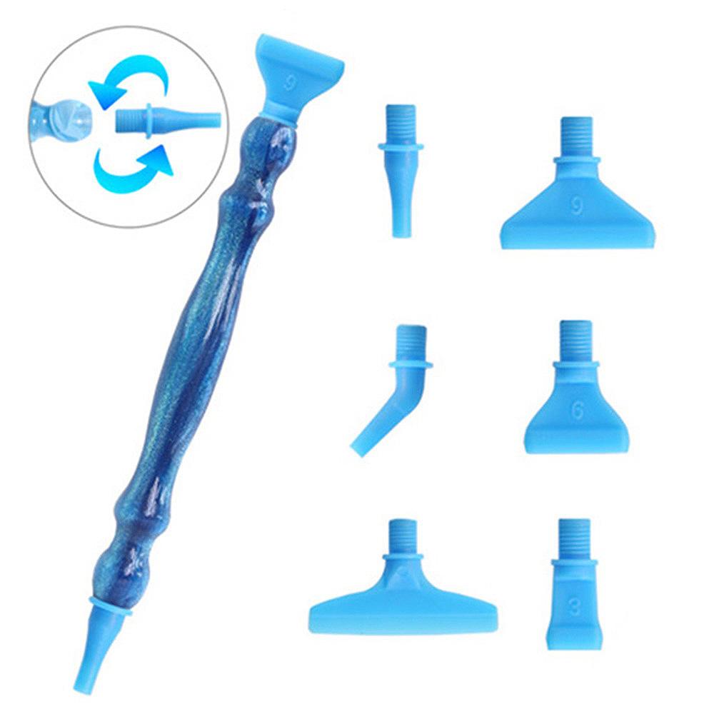 

Инструмент для алмазной вышивки 5D Ручка для выкладывания страз с фиолетовым металлическим наконечником Насадки для сверления Ручка-мультиплейсер Наконечник и аксессуары из глины