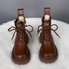 Women's Genuine Leather Martin Boots - Winter Velvet, Thick Warm, White Fur, Non-Slip, Wear-Resistant Snow Boots