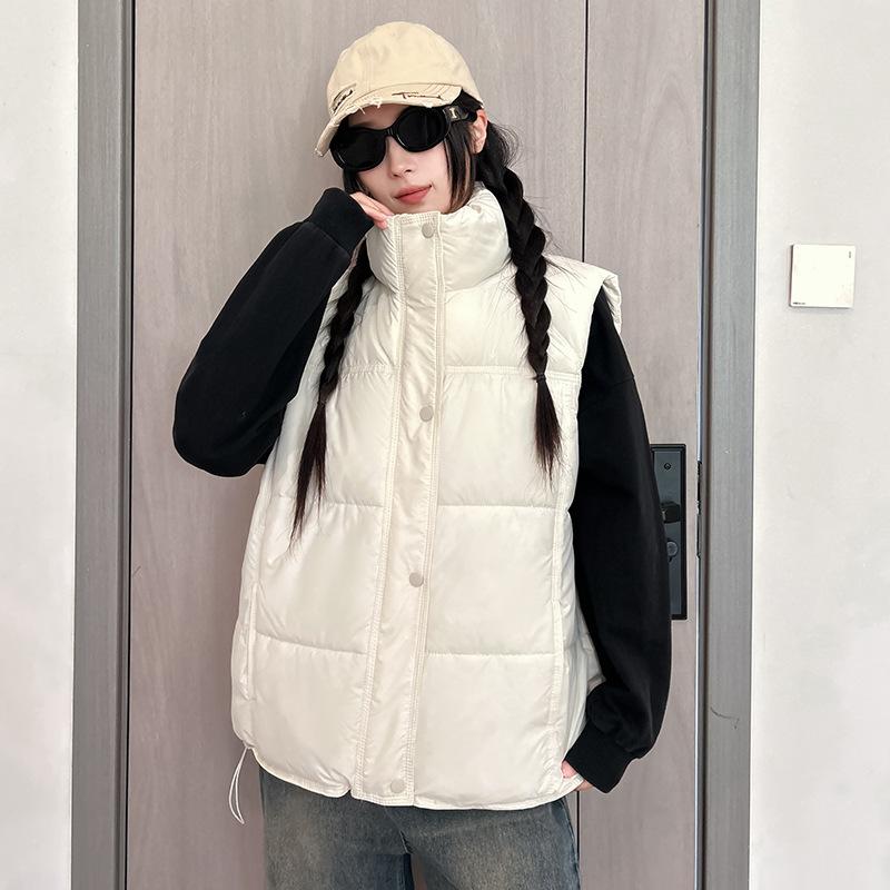 Cotton Clothes Women's New Vest Women's Fashion Short Stand-up Collar Down Cotton Autumn Thermal Vest Vest Vest