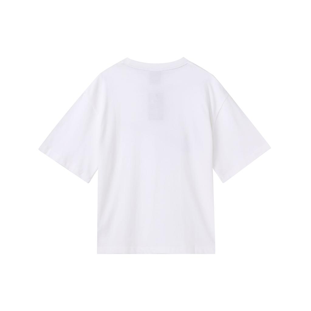 Nike Sportswear Logo Overlay Short Sleeve Minimalist Fashion T-Shirt Women Tops White CU5683-100
