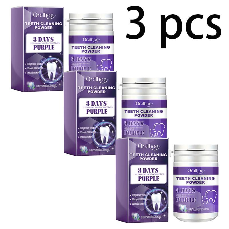 Oralhoe Purple Teeth Cleaning Powder Fresh Breath Tartar Calculus White Teeth Cleaning Scaling Powder Oral Care