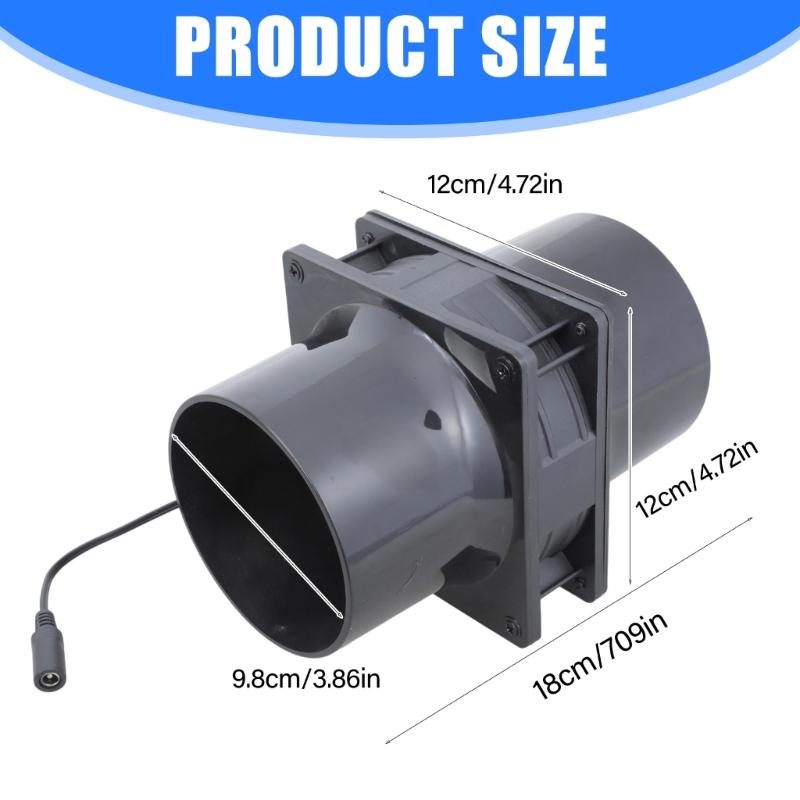 12cm Duct Fan Powerful Inline Extractor Fan 12V 6000RPM Duct Blower Indoor Air Exhaust Fan For Workshop Basement Tent