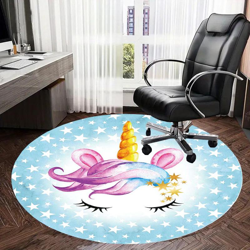 1pc Office Carpet Chair Mats Unicorn Stars Fantasy Art Print Perfect for Decorating Office Chairs, Living Rooms, Or Bedrooms