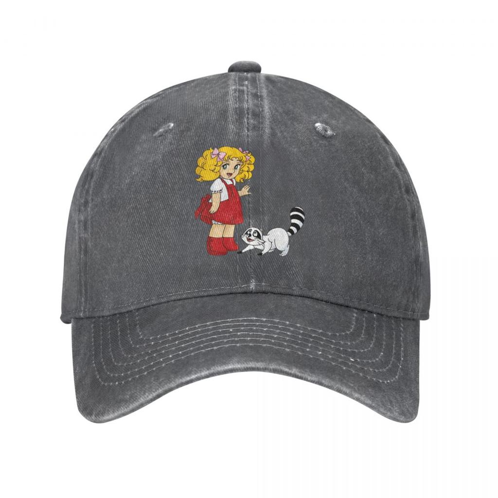 Candy Candy Anime Schneekappe Unisex Damen Baseballkappen Used Gewaschene Hüte Kappe Lässig Outdoor Sommer Snapback Hut