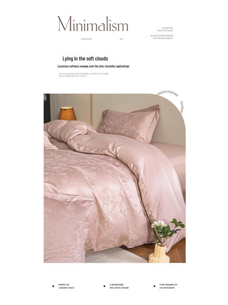 2026 Luxury Silk & Cotton Jacquard Bedding Set - Soft, Skin-Friendly & Comfortable
