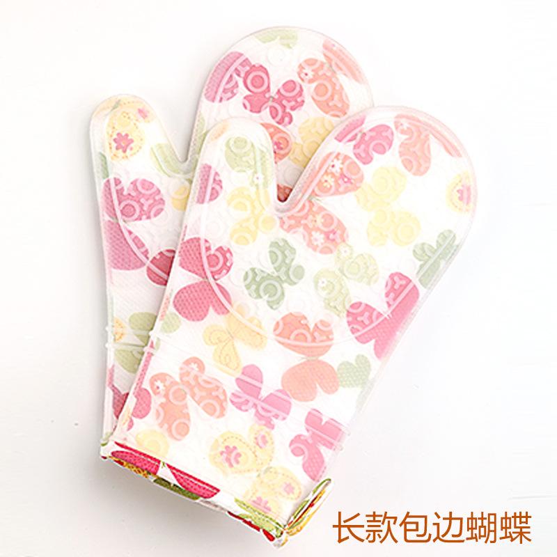 1Pcs Silicone Oven Glove Heatproof Mitten Kitchen Cooking Microwave Oven Mitt Non-slip Glove Thickening High Quality