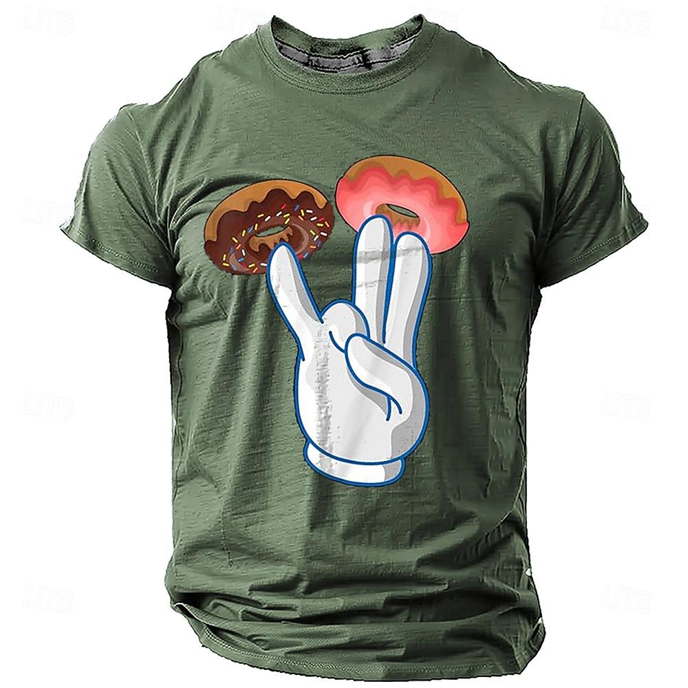 Men's 3D printed retro short sleeved T-shirt