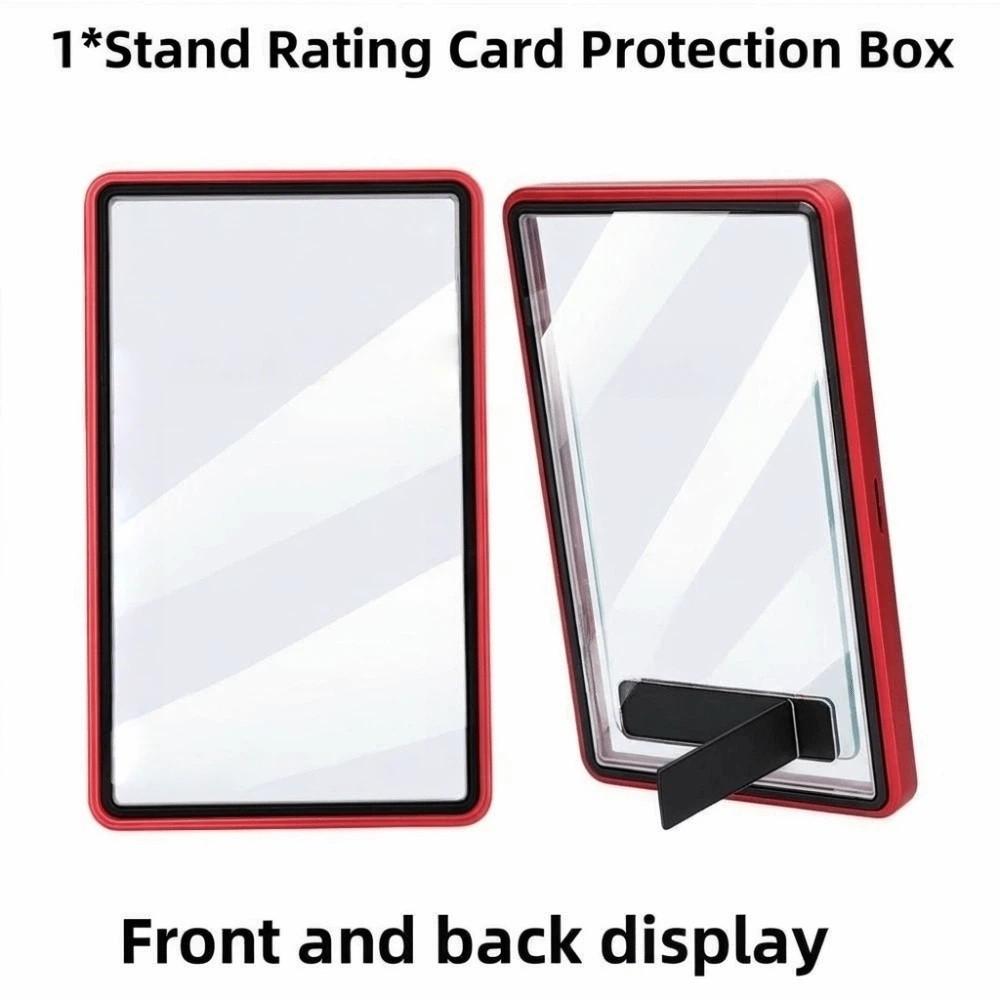 2-in-1 /CGC Graded Card Protective Box with Stand UV Protection Metal Magnetic Case Durable Double-sided Glass