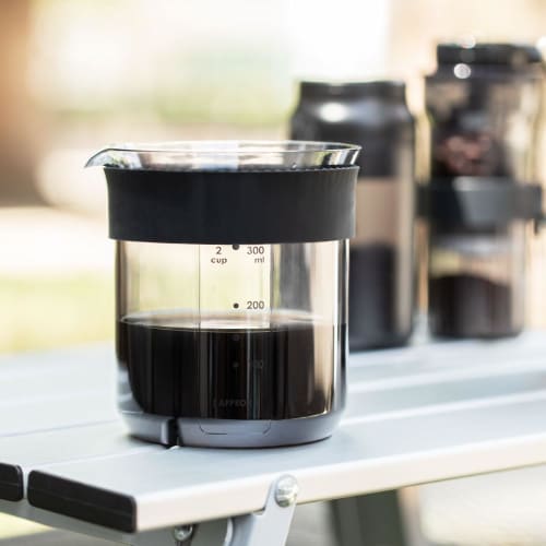 &NE Tritan Dripper & Server, Nikii Cafe, Black, 430ml Capacity, 1-2 Cups, Made in Japan, Coffee Set with Spoon, Portable, Compact, Shatter-Resistant,