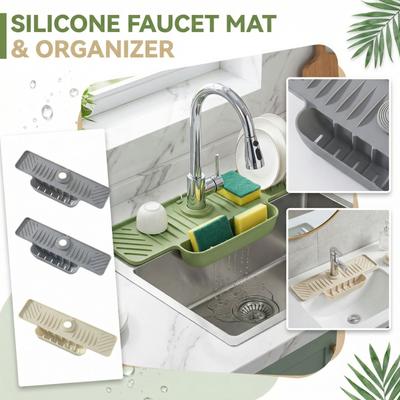 Kitchen Faucet Pad Bathroom Sink Hand Basin Foldable Pad Silicone Absorbent Pad