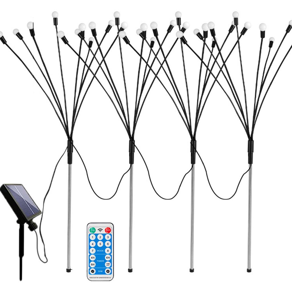 8LED Firefly Atmosphere Light with Remote Control Solar Decorative Light Lighting Ornaments 1200mAh Home Decor for Party Wedding