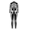 Halloween Cyberpunk Skeleton Costume Women Gothic Sexy Rose Skeleton Slim Bodysuit Adult Role Playing Tights Stage Fancy Suit