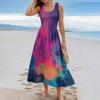 Sleeveless Gradient Maxi Dress Scoop Neck Casual Loose Fit Summer Dresses for Women Uk Ladies Summer Dresses Uk
