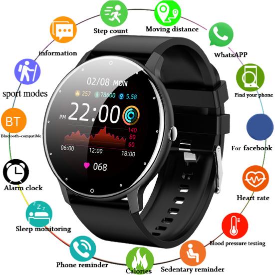 Montre Intelligente ZL02D Multifonctionnelle Surveillance de la Santé Écran Tactile Complet Mode Moniteur de Fréquence Cardiaque Montre Intelligente pour la Vie Quotidienne