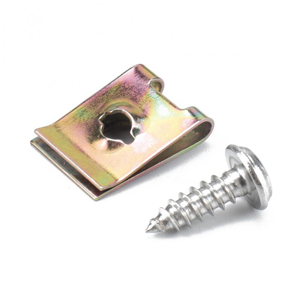 160PCS Fasteners U Nuts Self Tapping Screw Spire U Clips Interior Trim Panels For Car Motorcyle