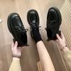 Fashion Casual Woman Shoe Round Toe Autumn Female Footwear Loafers With Fur Clogs Platform Oxfords Black Flats British Style Fall Dress