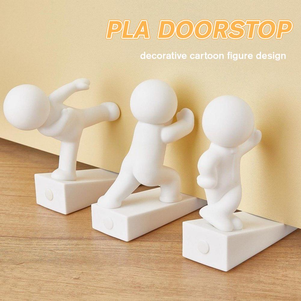 Cartoon Door Stopper Non-slip Silicone Doorstop No Drilling Anti-collision Buffer for Kids Room Home Office Decoration