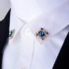 2pcs Fashion Crystal Cross Brooch Pin Rhinestone Shirt Collar Pins and Brooches Luxulry Jewelry Gifts for Women Men Accessories