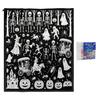 Cozy Warm Throw for Sofa Halloween DIY Coloring Blanket with 24 Markers, Washable Blanket, Color Art Therapy Relaxation Your Own Spooky Pattern