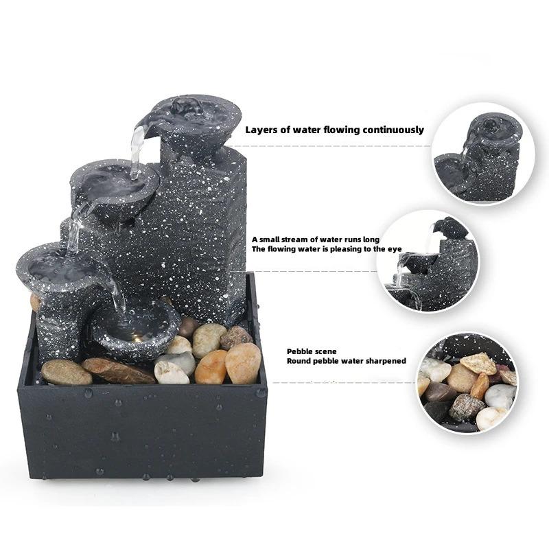 Desktop Waterfall Decoration Creative Flowing Water Ornaments Small Living Room Office Ornaments Desktop Fountain Ornaments