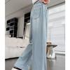 Girls' Jeans Summer Thin Pants Loose Tencel Nail Bead Sunscreen Splicing Straight Leg Wide Leg Pants