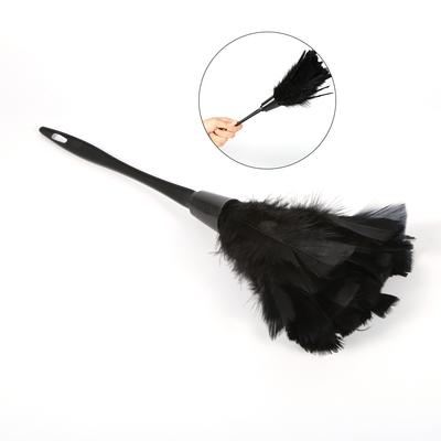 Soft Turkey Duster Brush With Black Handle Home Furniture Car Cleaning Tools (Black)