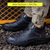 Waterproof Work Shoes Men Labor Shoes Anti-slip Leather Safety Shoes Men Safety Shoes Steel Toe Safety Sneakers for Work
