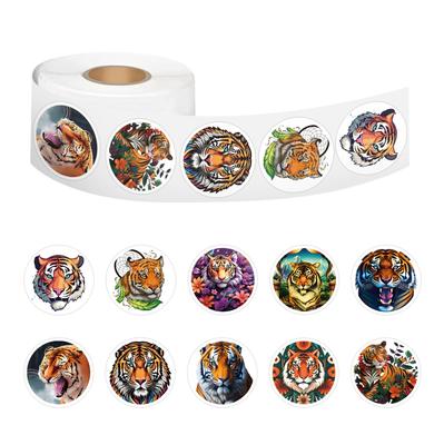500 Stickers/roll Tiger Animal Stickers Cute Children's DIY Suitcase Scooter Water Cup Roll Stickers