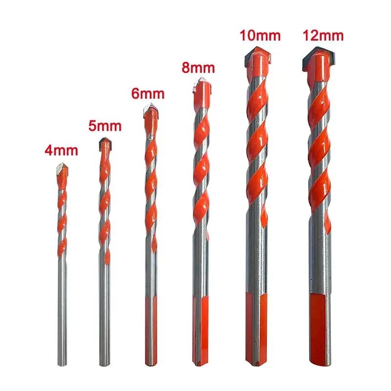 6PCS Multifunctional Triangle Drill Bit Diamond Drill Set Ceramic Tile Concrete Brick Wood Glass Punching Hole Saw Metal Dril