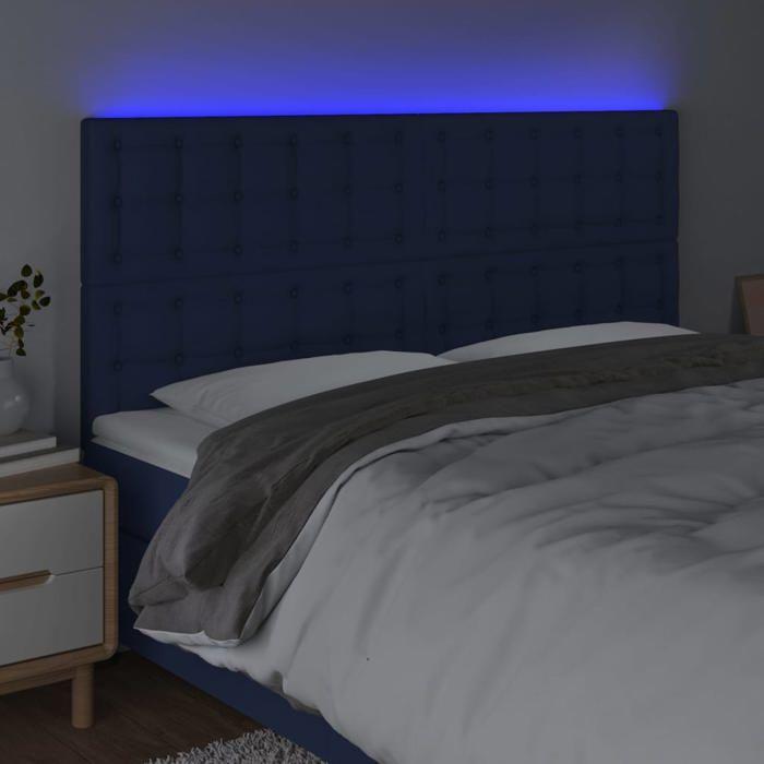 VidaXL LED Headboard Bedroom Furniture Double Bed Accessory Head of Bed Frame Interior Blue 3122886