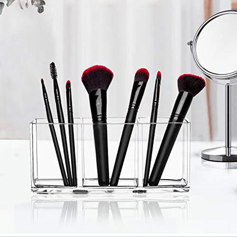 Large Capacity Transparent Makeup Brush and Eyebrow Pen Storage Box