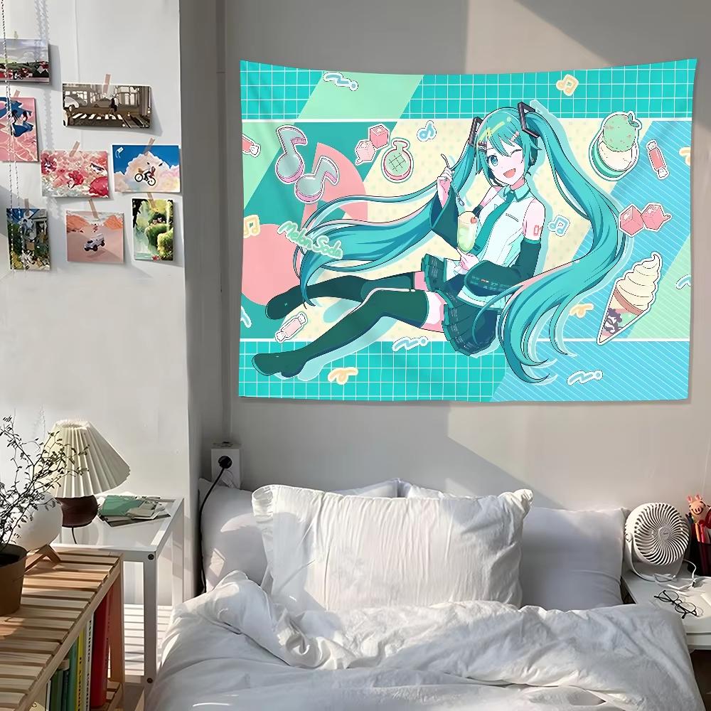 Project Sekai Cartoon Anime Tapestry Relaxed Character with Ramune Sweet Accents Room Accent for Cute Anime Soft Aesthetic