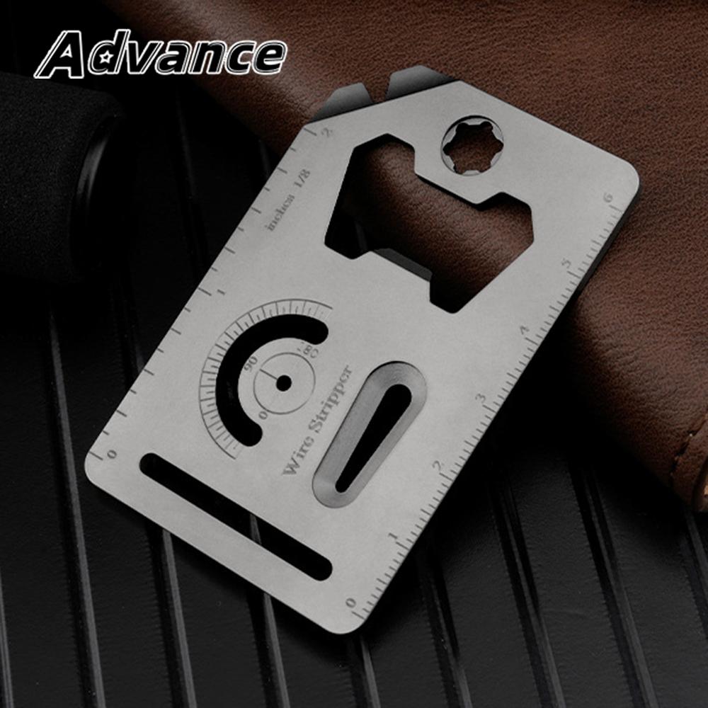 Pocket Small Tool Titanium Multi-Tool Card Bottle Opener Wrench Keychain Accessories Outdoor EDC Tool 4