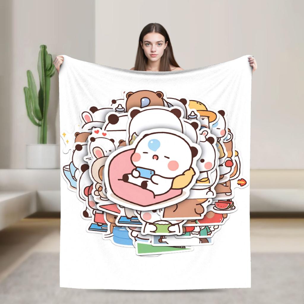 bubu dudu love Flannel Blanket Adults Child  Super Soft Throw Blanket Winter Outdoor Bedspread Sofa Bed Cover