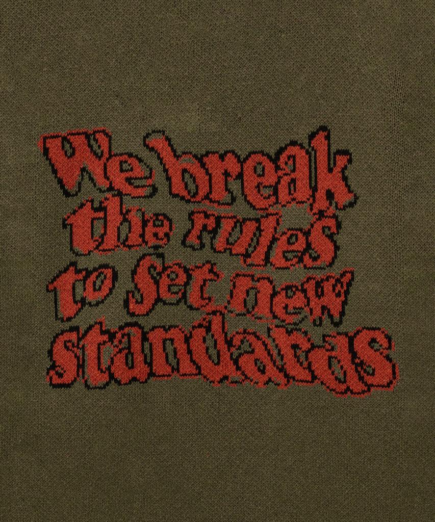 STANDARDERROR 87-Stan191 Art Lettering Oversized Jacquard Knit Khaki
