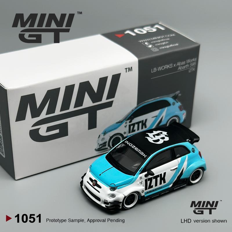 MINIGT 1:64 Grey Red Abarth 595 LB-WORKS x Abas Works alloy car Model 995 963 1051