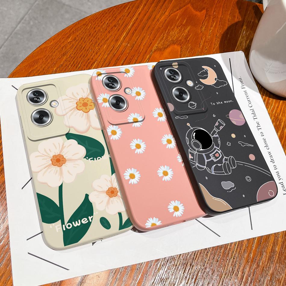 Case For OPPO A79 A2 5G Flower Soft Liquid Silicone Camera Lens Protection Phone Shockproof Back Cover For OPPO A79 A2 Funda