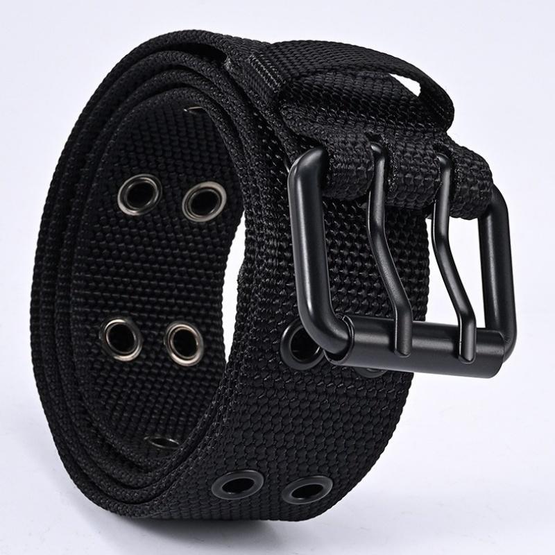 New Arrival Men's Breathable Soft Nylon Fabric Waist Belt, Durable Outdoor Daily Sport Belt with Classic Metal Pin Buckle